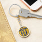 Crucifixion Enamel edited vibrance 80 Graphic Circle Keychain NEW