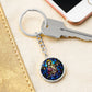 Virgin Mary and Baby Jesus Cropped New za ShineOn Light+6 Graphic Circle Keychain NEW