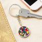 Annunciation to the Shepards Stained Glass ShineOn Circle Circle Pendant Keychain