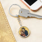 Catholic Virgin Mary and baby Jesus ShineOn Circle Pendant Keychain