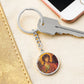 Archangel Michael circle pendant keychain