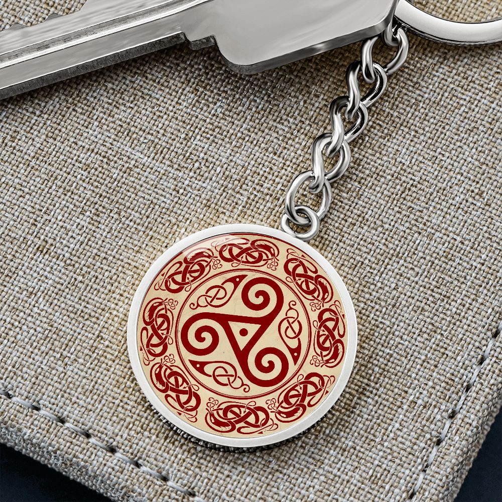 triskelion-necklace, celtic necklace, ttiskelion pendant, triskele pendant necklace_artwork_original_artwork Graphic Circle Keychain NEW