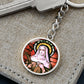saint-rita circle pendant necklace_artwork_original_artwork Graphic Circle Keychain NEW