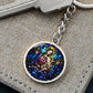 Virgin Mary and Baby Jesus Cropped New za ShineOn Light+6 Graphic Circle Keychain NEW