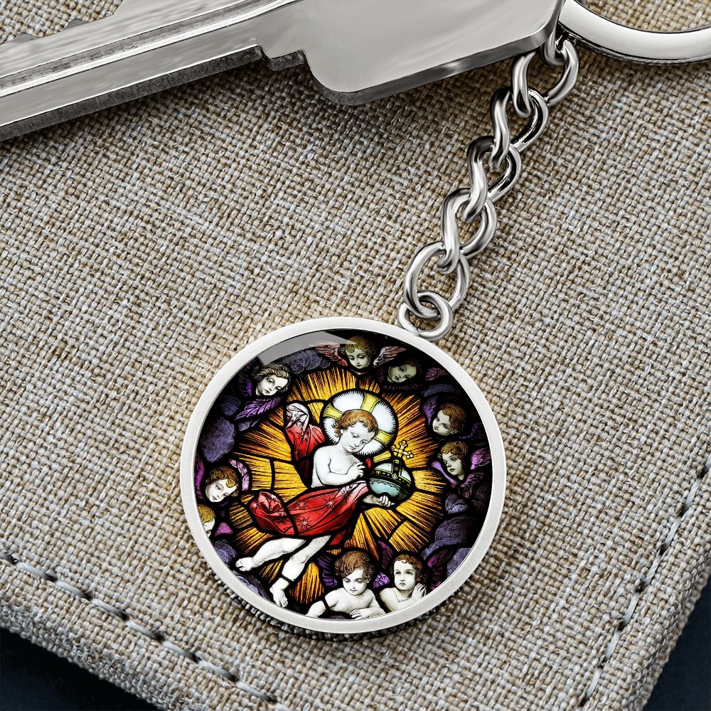 jesus-emmanuel icon circle pendant necklace_artwork_original_artwork Graphic Circle Keychain NEW