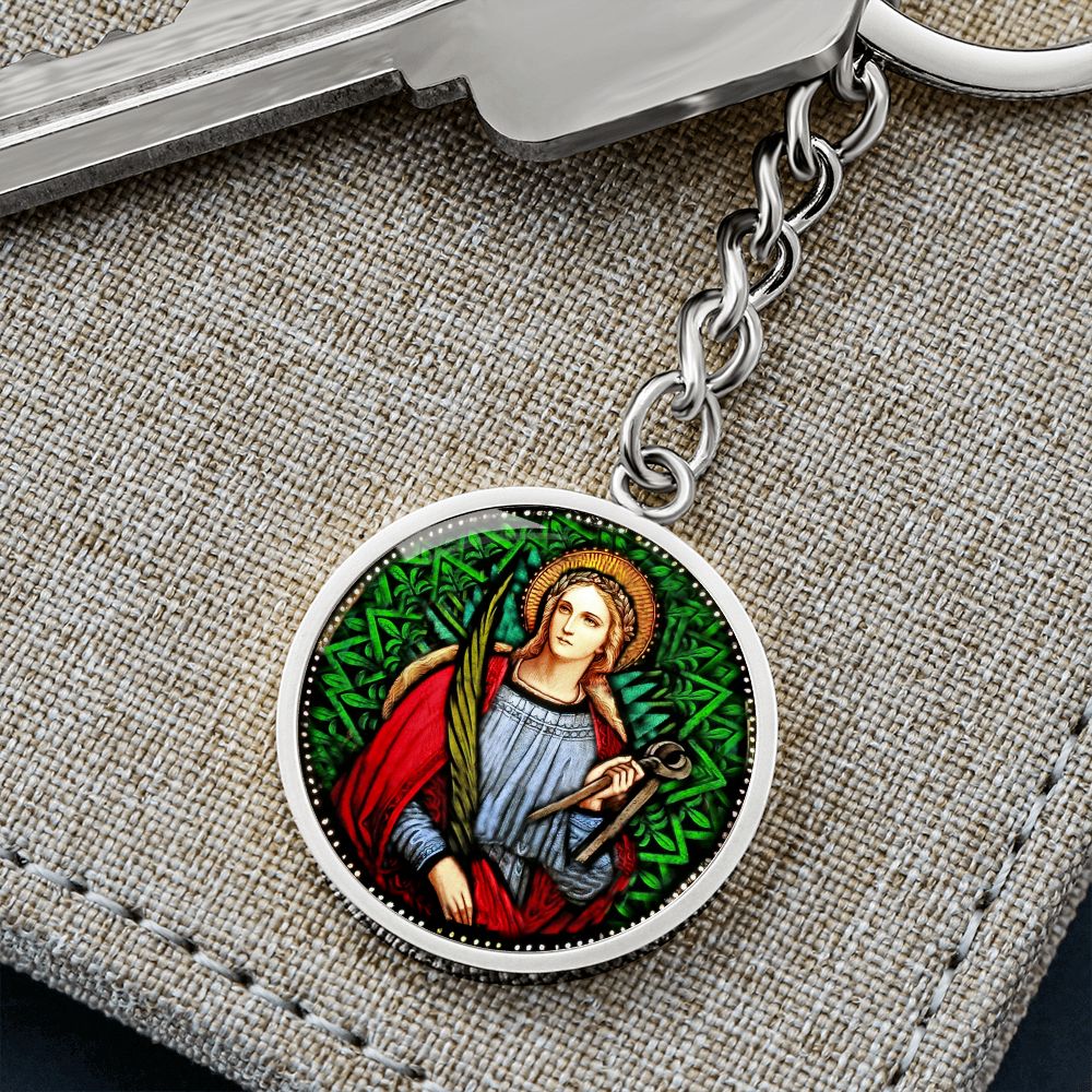 saint-agatha circle pendant necklace_artwork_original_artwork Graphic Circle Keychain NEW