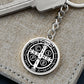 St Benedict circle pendant keychain Black Back