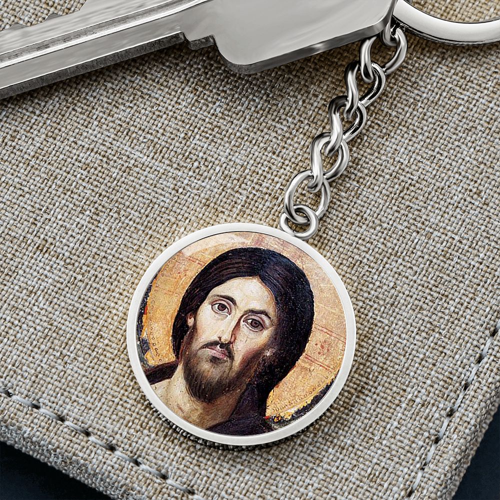 Jesus Christ Pantocrator Sinai Circle Keychain