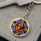 Sacred Heart Circle 300 dpi ShineOn Circle Pendant Keychain