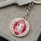 St Benedict medal White Maroon FRONT Circle Pendant Keychain