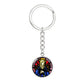 Our Lady of Sorrows 7 Swords Stained Glass Round Circle Pendant Keychain