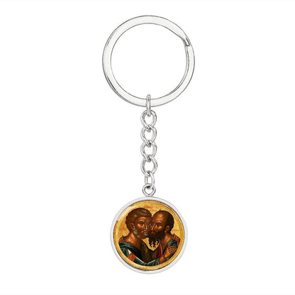 saint-peter and saint paul icon circle pendant necklace_artwork_original_artwork Graphic Circle Keychain NEW