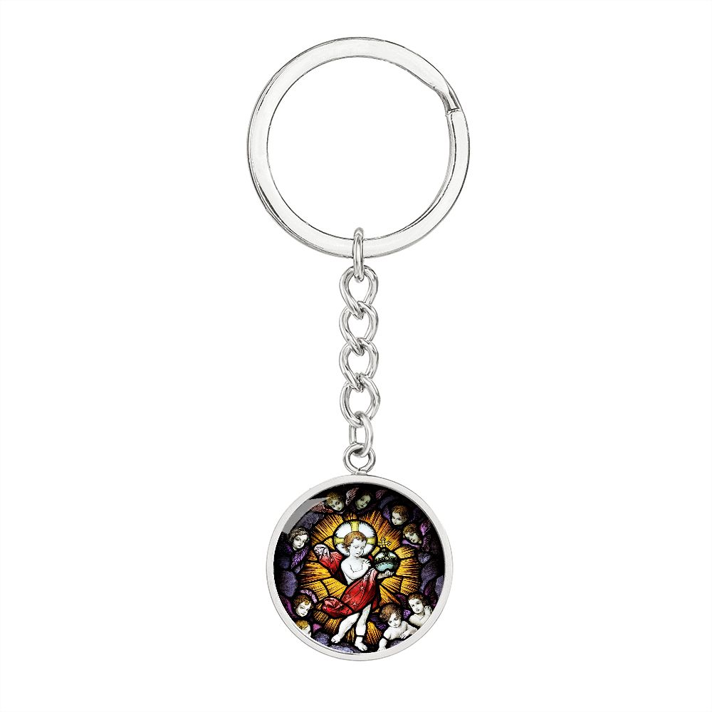 jesus-emmanuel icon circle pendant necklace_artwork_original_artwork Graphic Circle Keychain NEW