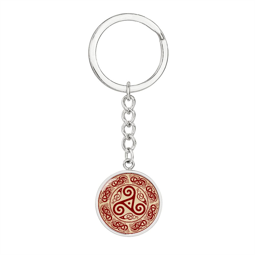 triskelion-necklace, celtic necklace, ttiskelion pendant, triskele pendant necklace_artwork_original_artwork Graphic Circle Keychain NEW