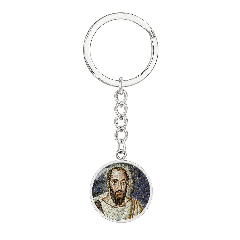 st-paul the apostle mosaic circle pendant necklace_artwork_original_artwork Graphic Circle Keychain NEW