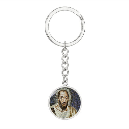 st-paul the apostle mosaic circle pendant necklace_artwork_original_artwork Graphic Circle Keychain NEW