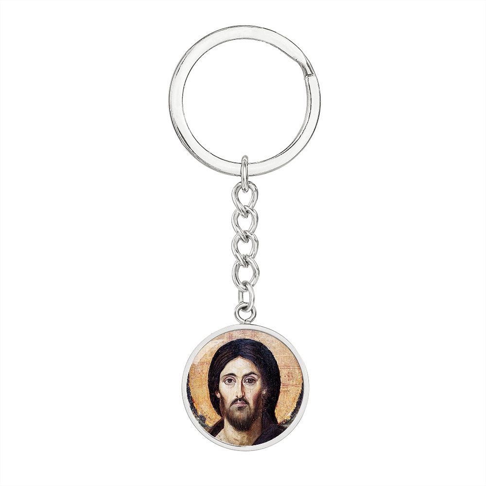 Jesus Christ Pantocrator Sinai Circle Keychain