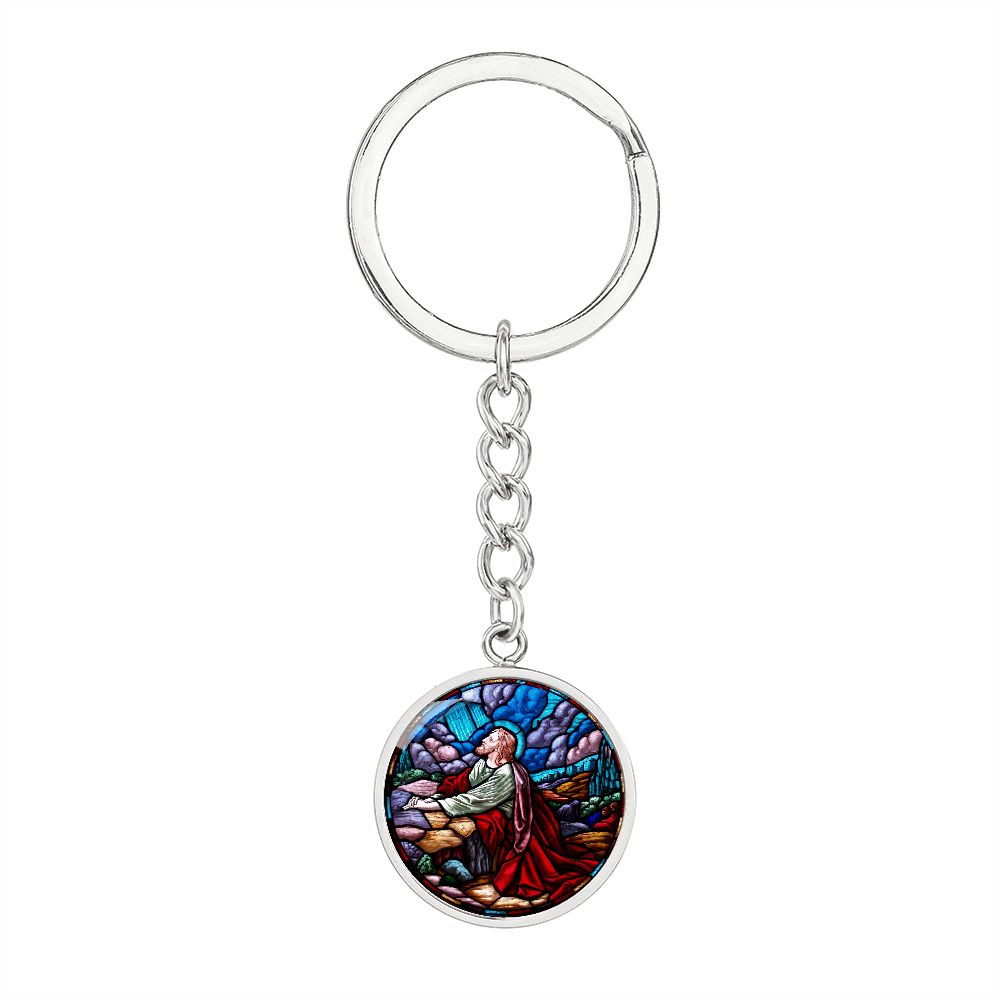 agony-in the garden circle pendant necklace_artwork_original_artwork Graphic Circle Keychain NEW