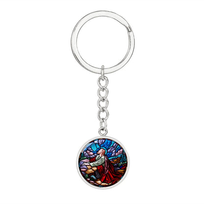 agony-in the garden circle pendant necklace_artwork_original_artwork Graphic Circle Keychain NEW