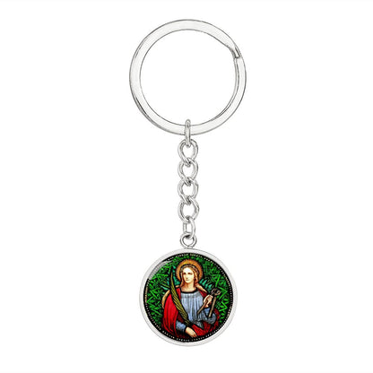 saint-agatha circle pendant necklace_artwork_original_artwork Graphic Circle Keychain NEW