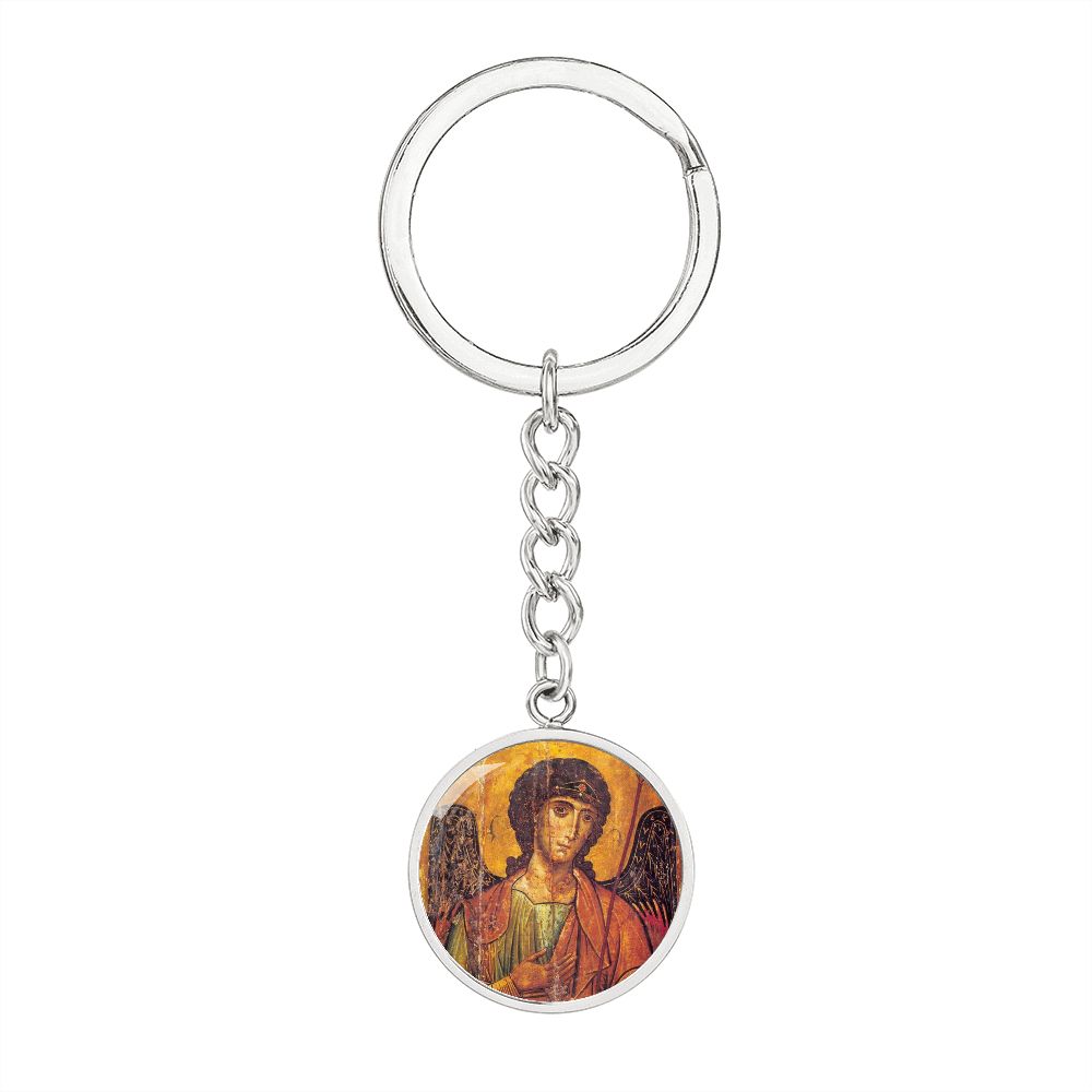 Archangel Michael circle pendant keychain
