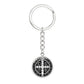 St Benedict circle pendant keychain Black Back