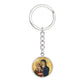 Catholic Virgin Mary and baby Jesus ShineOn Circle Pendant Keychain