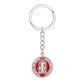 St Benedict circle keychain Front Maroon