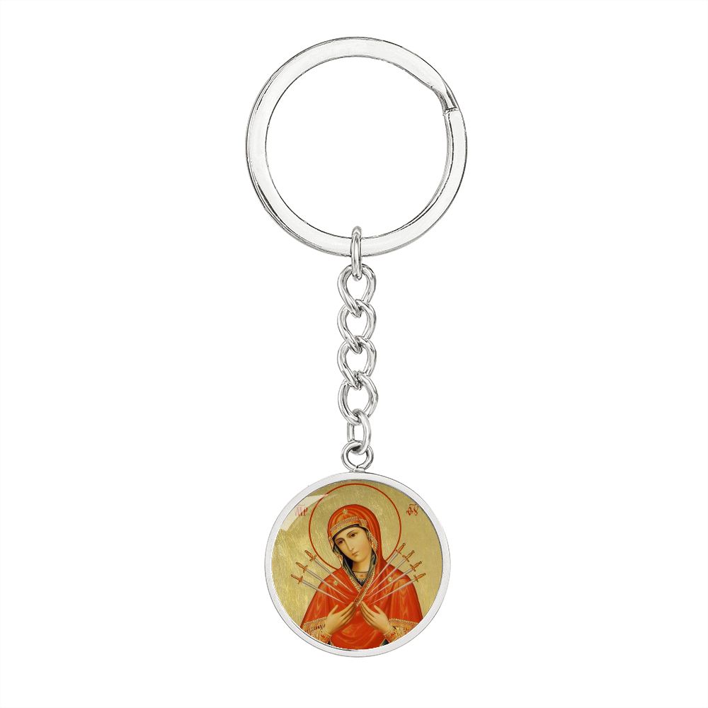 our-lady of sorrows icon pendant necklace_artwork_original_artwork Graphic Circle Keychain NEW