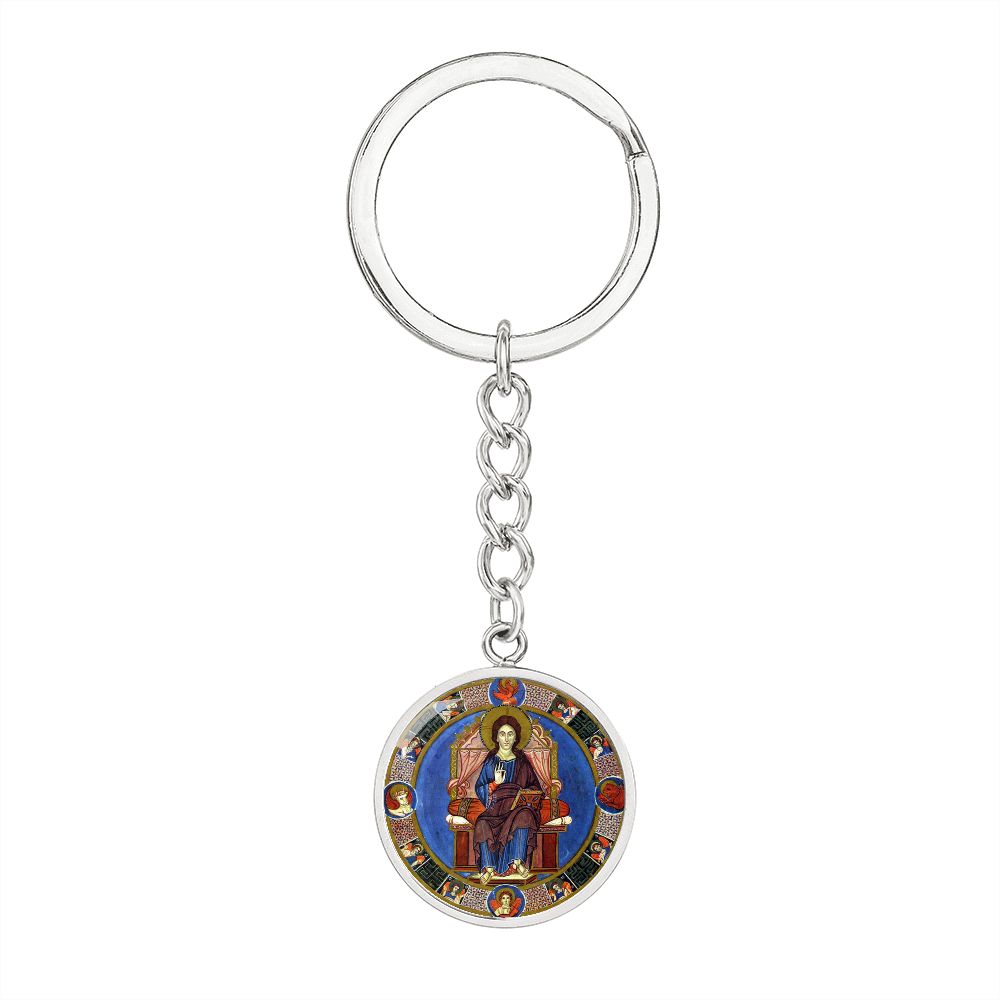 jesus-king of glory circle pendant necklace_artwork_original_artwork Graphic Circle Keychain NEW
