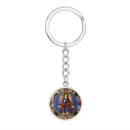 jesus-king of glory circle pendant necklace_artwork_original_artwork Graphic Circle Keychain NEW