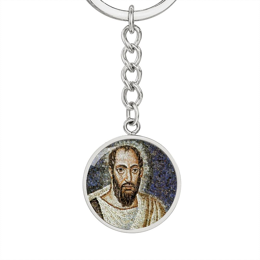 st-paul the apostle mosaic circle pendant necklace_artwork_original_artwork Graphic Circle Keychain NEW