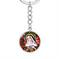 saint-rita circle pendant necklace_artwork_original_artwork Graphic Circle Keychain NEW