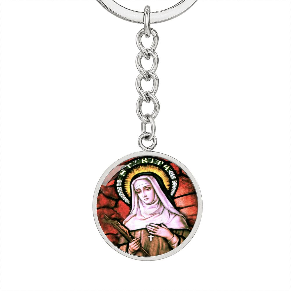 saint-rita circle pendant necklace_artwork_original_artwork Graphic Circle Keychain NEW