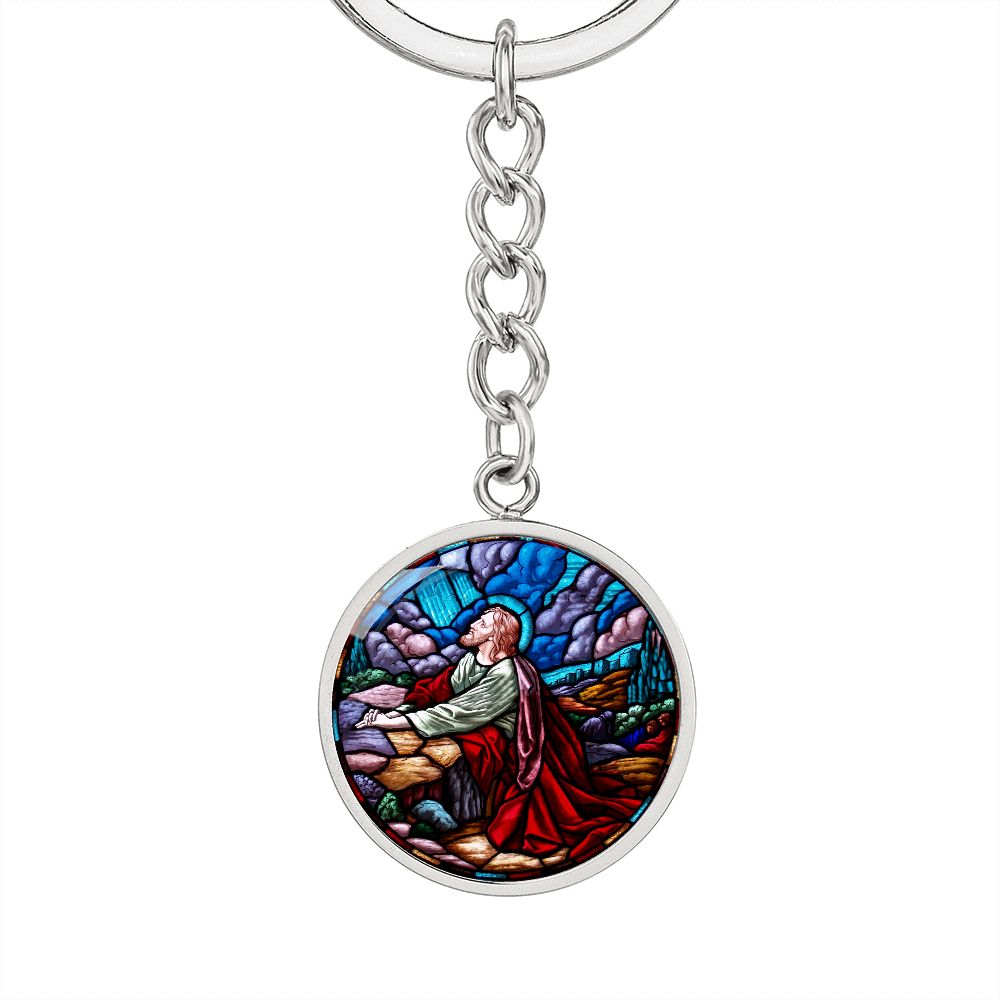 agony-in the garden circle pendant necklace_artwork_original_artwork Graphic Circle Keychain NEW