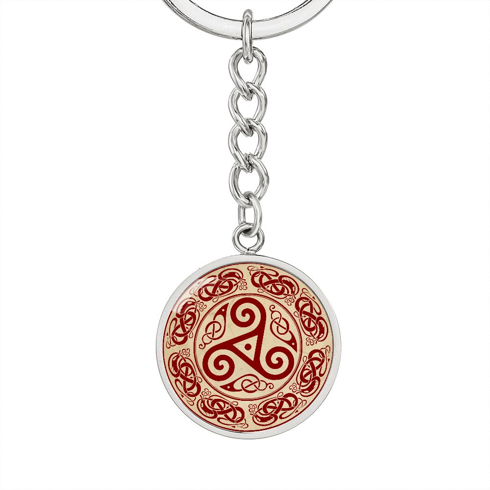 triskelion-necklace, celtic necklace, ttiskelion pendant, triskele pendant necklace_artwork_original_artwork Graphic Circle Keychain NEW