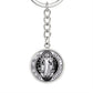 St Benedict circle pendant keychain Black Front