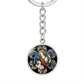 Guardian Angel Stained Glass Circle NEW Circle Pendant Keychain