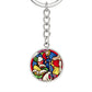 Annunciation to the Shepards Stained Glass ShineOn Circle Circle Pendant Keychain