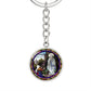 the-vision of our lady of lourdes circle pendant necklace_artwork_original_artwork Graphic Circle Keychain NEW