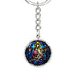 Virgin Mary and Baby Jesus Cropped New za ShineOn Light+6 Graphic Circle Keychain NEW