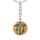 Crucifixion Enamel edited vibrance 80 Graphic Circle Keychain NEW