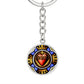Sacred Heart Circle 300 dpi ShineOn Circle Pendant Keychain