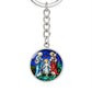 holy-family stained glass circle pendant necklace_artwork_original_artwork Graphic Circle Keychain NEW