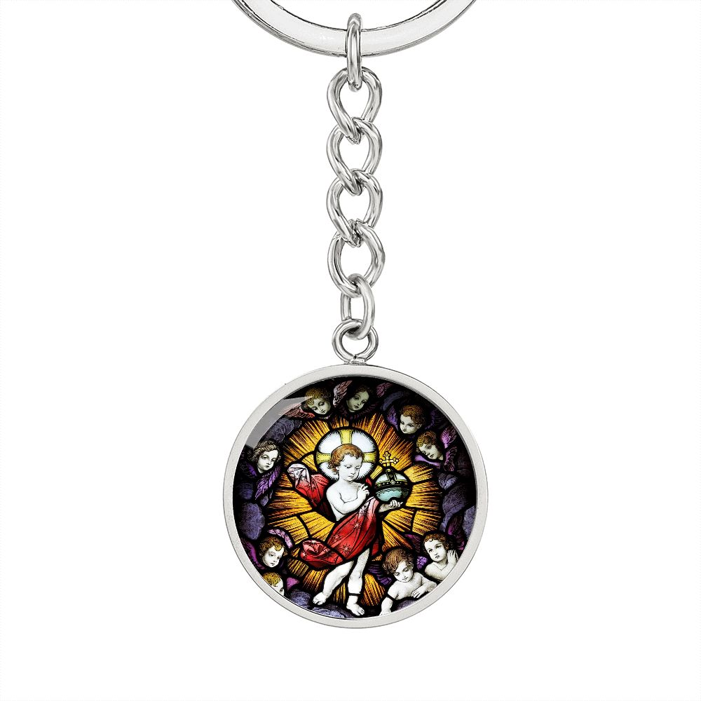 jesus-emmanuel icon circle pendant necklace_artwork_original_artwork Graphic Circle Keychain NEW