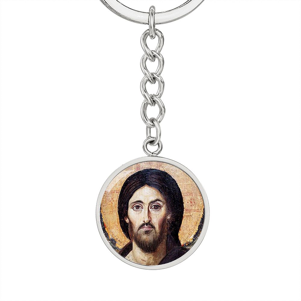 Jesus Christ Pantocrator Sinai Circle Keychain