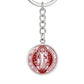 St Benedict circle keychain Front Maroon