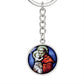 St Anthony Of Padua Finder of Lost Things Circle Pendant Keychain