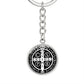 St Benedict circle pendant keychain Black Back
