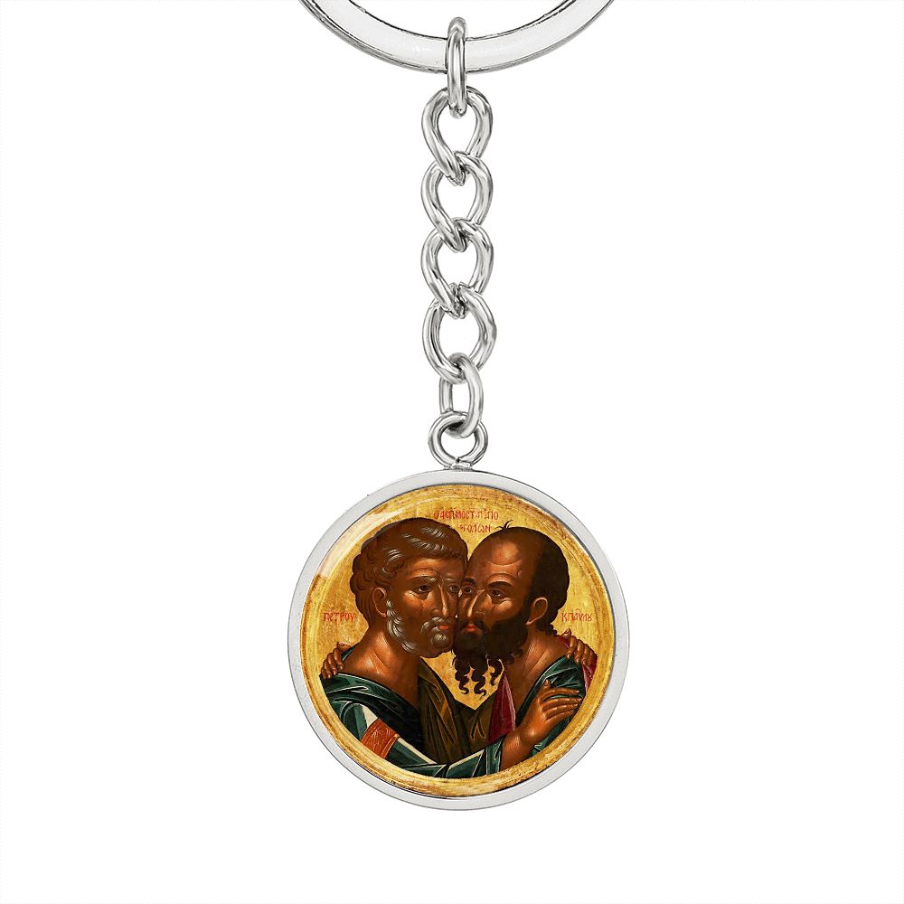 saint-peter and saint paul icon circle pendant necklace_artwork_original_artwork Graphic Circle Keychain NEW